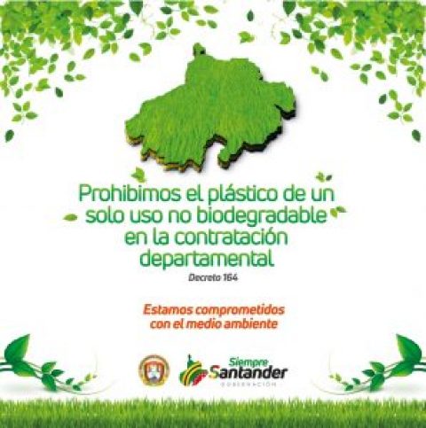 Gobierno de Siempre Santander decretó la prohibición del uso de plástico e icopor