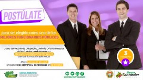 ¡Atento! se abre la convocatoria para elegir al mejor servidor público de la Gobernación de Santander