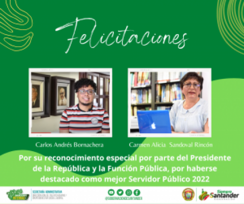 Conéctate a la Ceremonia de reconocimiento día del Servidor Público 2022 y acompaña a Carlos Andrés y Carmen Alicia