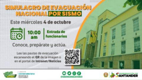 ¡Atento! Este miércoles 4 de Octubre, Simulacro Nacional de Evacuación