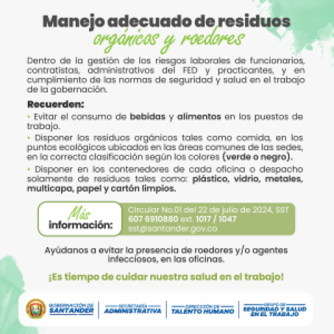 Manejo adecuado de residuos orgánicos y roedores