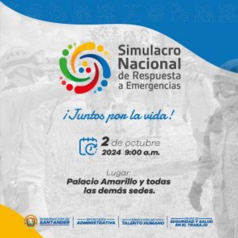 Juntos por la vida: Simulacro Nacional de Respuesta a Emergencias este 2 de octubre